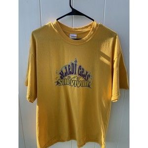 Mardi Gras 2007 Survivor Yellow T-Shirt Size Large